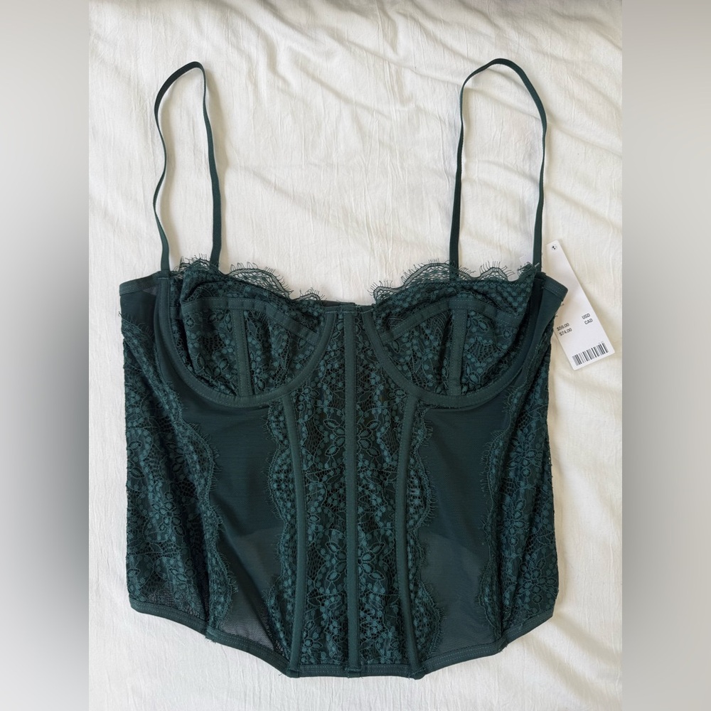Dark Green UO Out From Under Corset